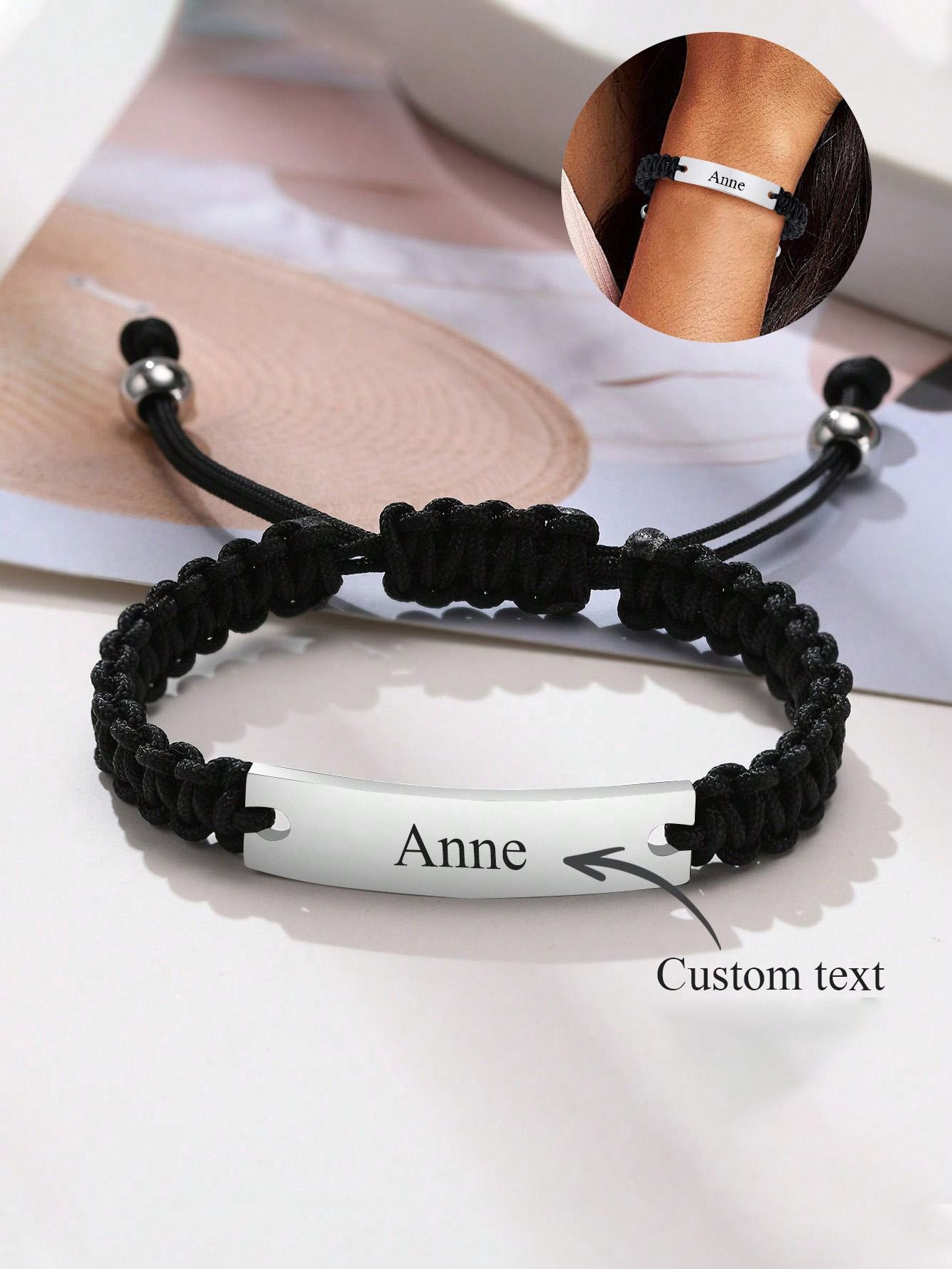 Custom Engraved Adjustable ID Bracelet